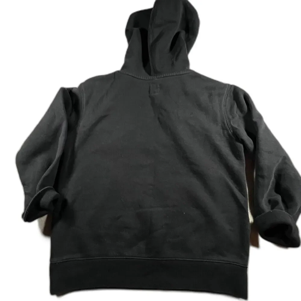 Kids Relaxed Gap Embroidered Logo Hoodie Black Fleece Medium